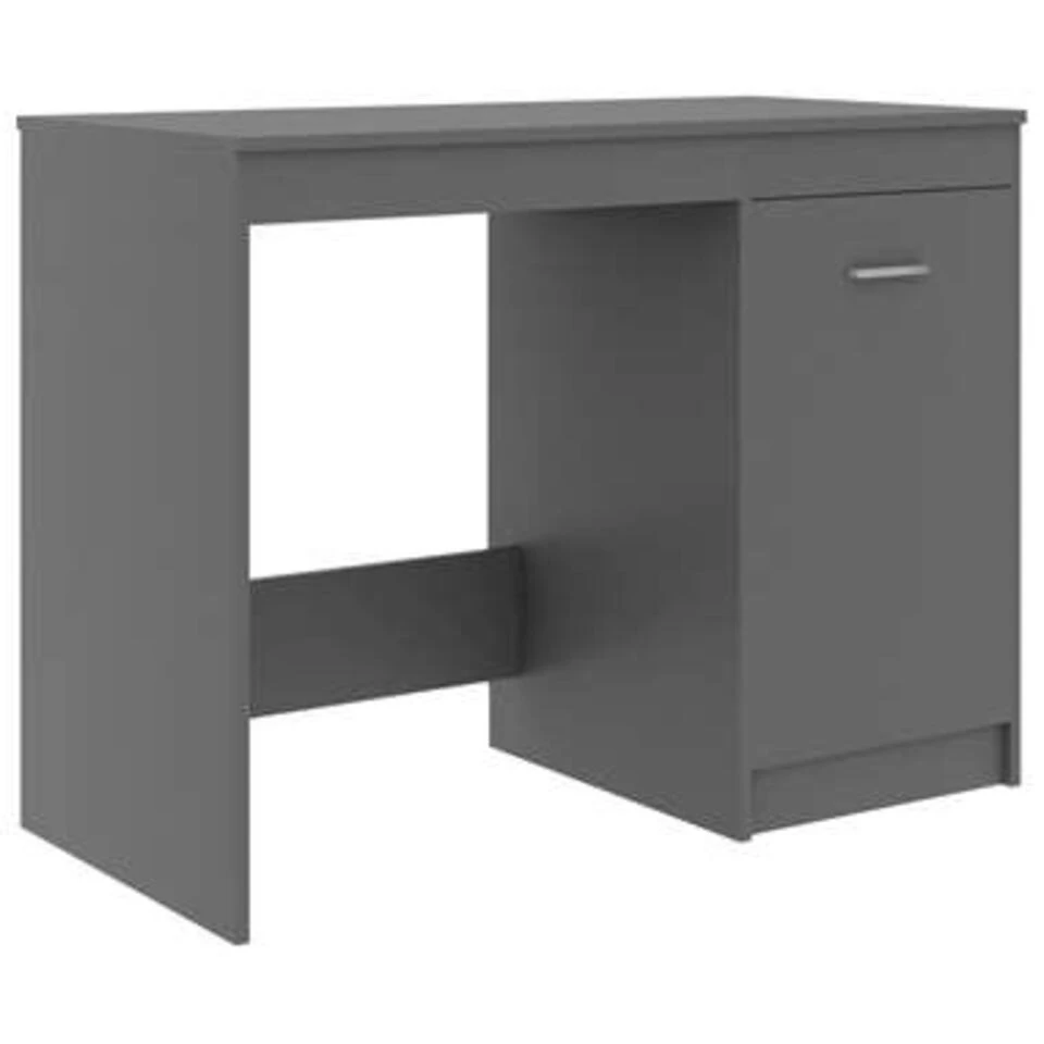 VidaXL Bureau 100x50x76 Cm Bewerkt Hout Grijs - Afbeelding 2