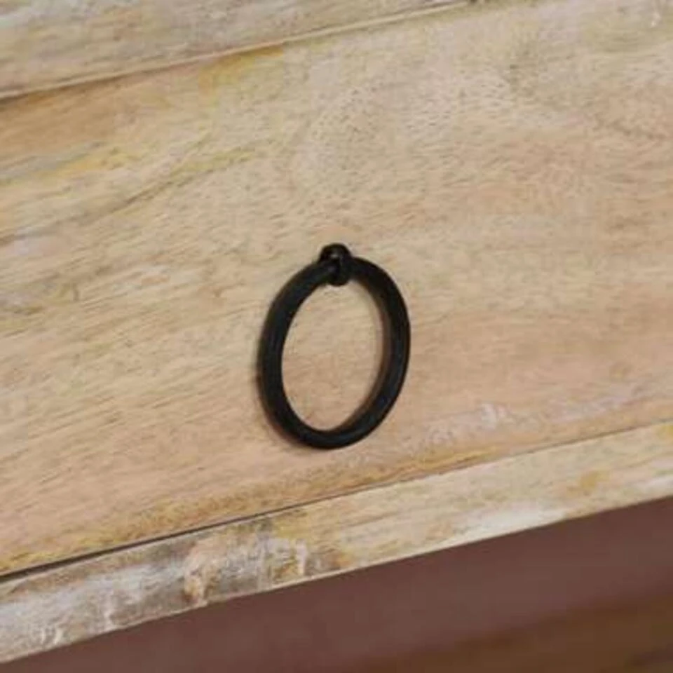 VidaXL Schrijftafel 110x50x96 Cm Massief Mangohout En Staal - Afbeelding 2