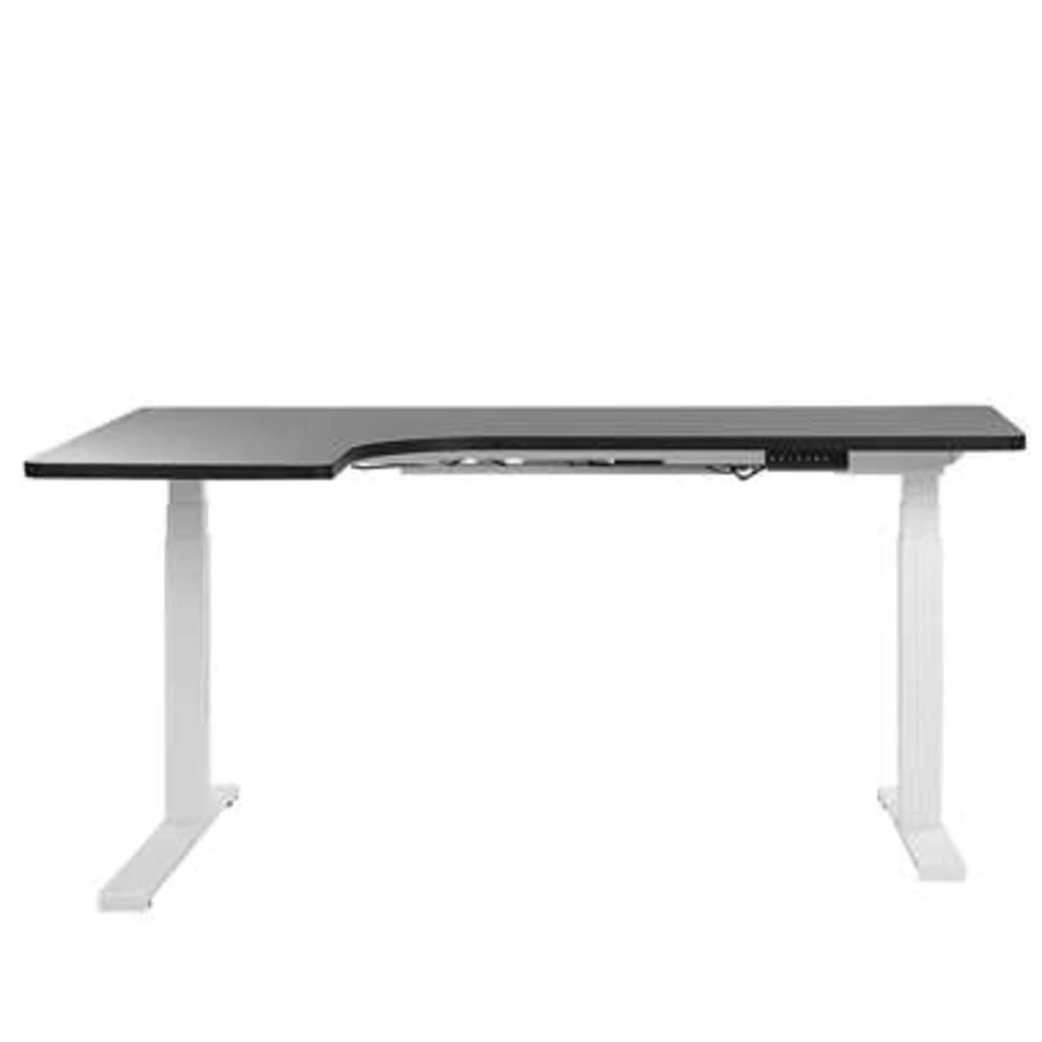 Beliani Verstelbaar Bureau DESTIN - Zwart Spaanplaat - Afbeelding 2