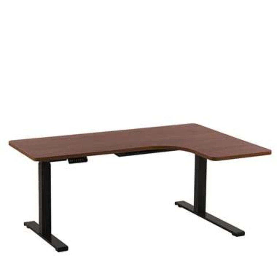 Beliani Verstelbaar Bureau DESTIN - Donkere Houtkleur Spaanplaat