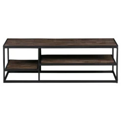 WOOOD Vic Salontafel - Hout/Metaal - Teak/Zwart - 40x120x60