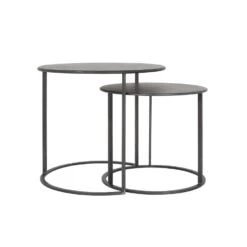 Bijzettafel Tilivi - Zwart - Ø50+Ø60cm