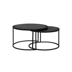 Salontafel Talca - Antiek Lood Edge - Ø67,5+Ø75cm