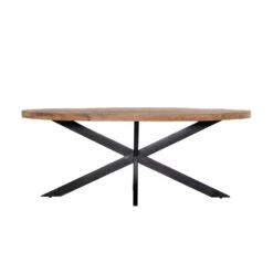Giga Meubel Ovale Eettafel 200cm - Mangohout & Metaal - Eettafel Mansour