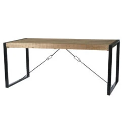 Livingfurn - Eetkamertafel Nairobi - U-Pot - Mango Hout - 200x100 Cm - Bruin