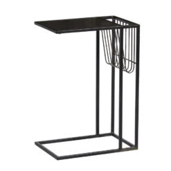 Livingfurn - Bijzettafel Djura Zwart - 30x45x65 - Marmer