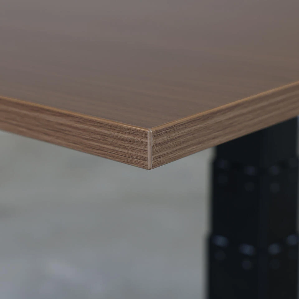 Elektrisch Verstelbaar Bureau - 140x80 Cm - Single Motor - Wit / Donker Eiken - Afbeelding 3