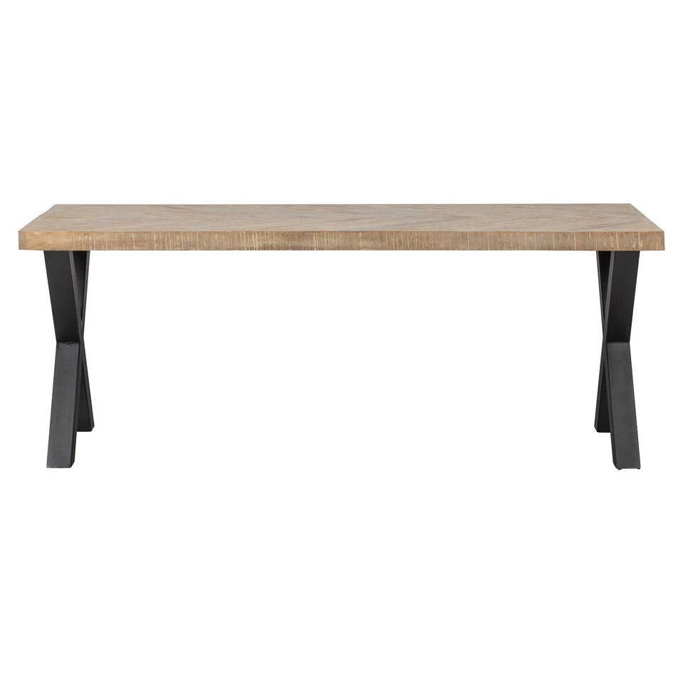 WOOOD Tablo Tafel Visgraat Met Alkmaar Poot - Mango - 75x180x90