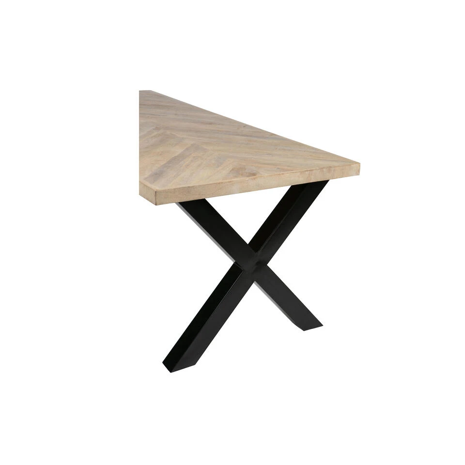 WOOOD Tablo Tafelblad Visgraat - Mango - White Wash - 5, 5x180X90 - Afbeelding 4