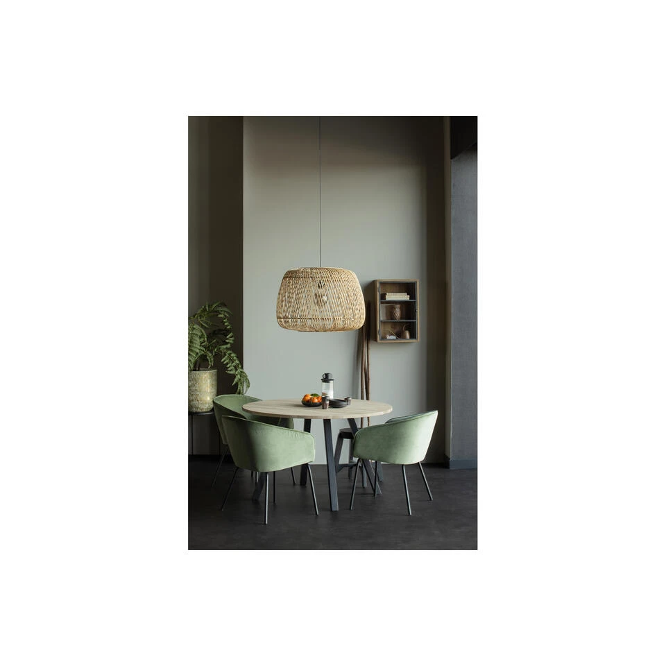 WOOOD Tablo Tafel Rond Met 2-Standen Poot - Eiken/Metaal - 75x120x120 - Afbeelding 4