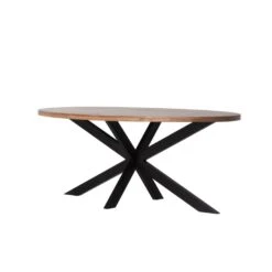 Giga Meubel Eettafel Ovaal - Hout - Metaal - 200x100x77cm - Kim