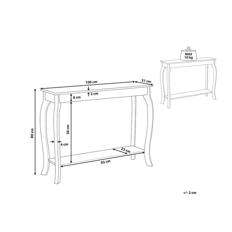 Beliani Consoletafel HARTFORD - Zwart Mdf - Afbeelding 3
