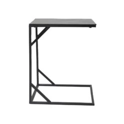 Industriële Laptoptafel Jaden Zwart Laag - 38x31x48 Cm - Aluminium - Zwart