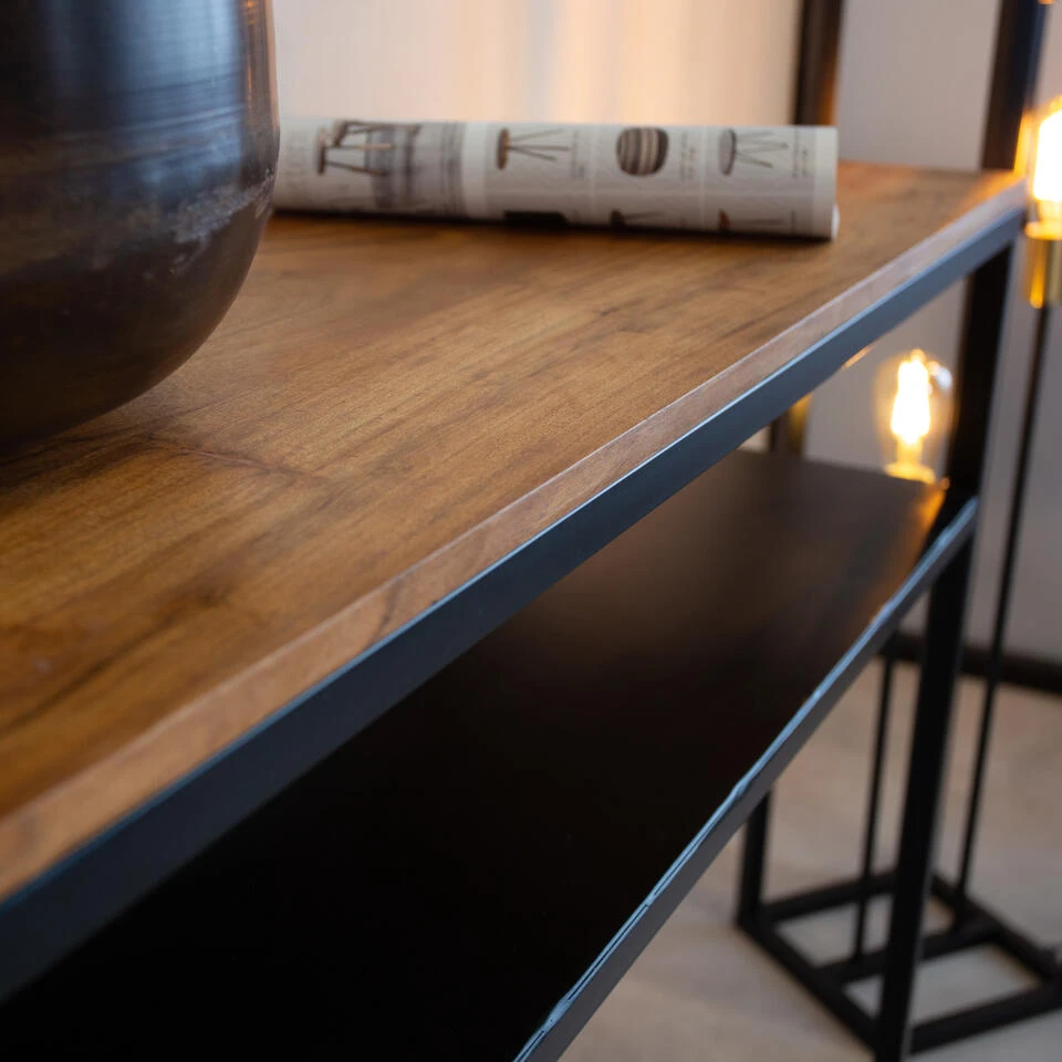 Industriële Sidetable Rafael 100x35 Cm Mangohout 35x100x70 Cm Mangohout - Afbeelding 2