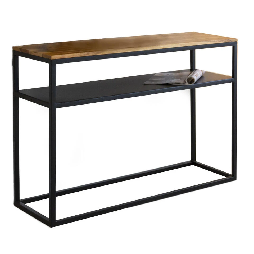 Industriële Sidetable Rafael 100x35 Cm Mangohout 35x100x70 Cm Mangohout