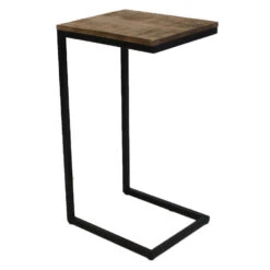 Industriële Laptoptafel Bavaro Hoog - 38x31x69 Cm - Mangohout - Bruin