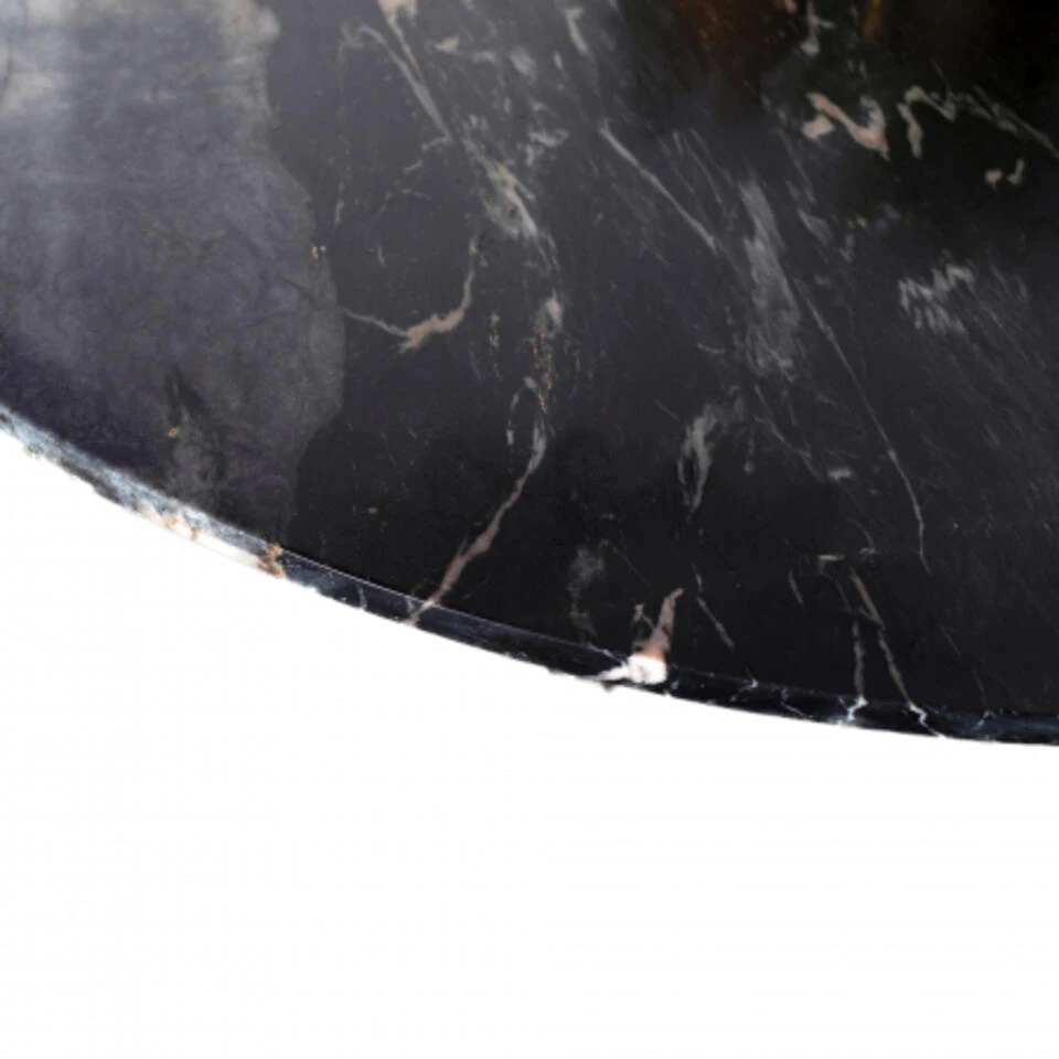 Giga Meubel Eettafel Rond Zwart Marmer - 140x140x75cm - Tafel Coco - Afbeelding 2