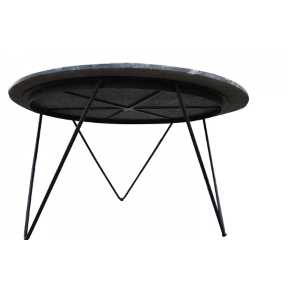 Giga Meubel Eettafel Rond Zwart Marmer - 140x140x75cm - Tafel Coco - Afbeelding 4