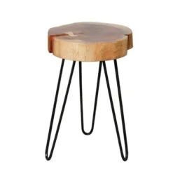 Hoyz - Bijzettafel Stam - Ø32cm - Set Van 2 - Bruin - Hout