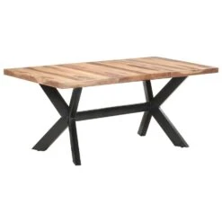 VidaXL Eettafel 180x90x75 Cm Massief Hout Met Honingkleurige Afwerking