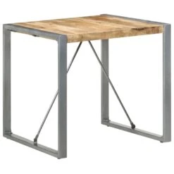 VidaXL Eettafel 80x80x75 Cm Ruw Mangohout
