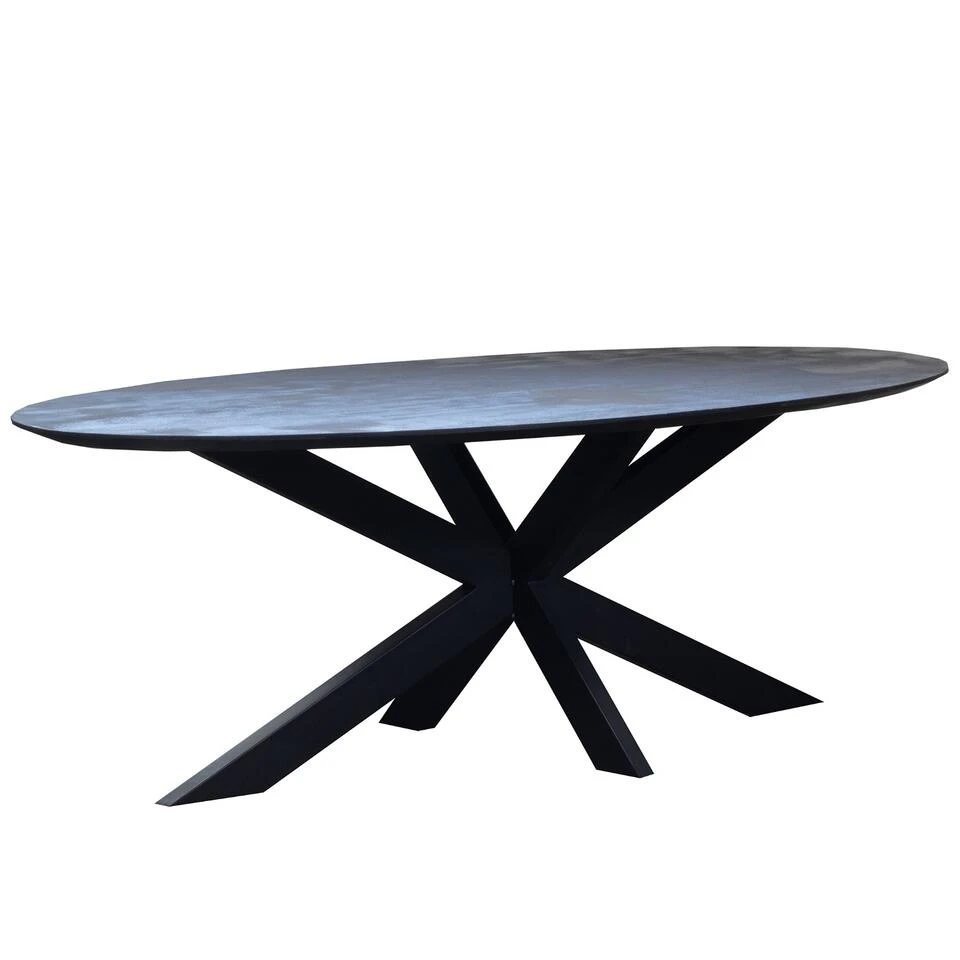 Giga Meubel - Eettafel Zwart Ovaal - 240x110x78cm - Diamond