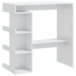 VidaXL Bartafel Met Opbergrek 100x50x101,5 Cm Hoogglans Wit