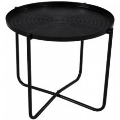 Lesli Living Bijzettafel - Rond - Metaal - Zwart - 35 Cm