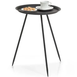Zeller Bijzettafeltje - Metaal - Zwart - 39 X 53 Cm