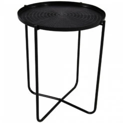 Lesli Living Bijzettafel - Rond - Metaal - Zwart - 50 Cm