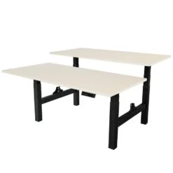 Elektrisch Verstelbaar Duo Bureau - 160x80 Cm - Two Dual Motor - Zwart / Licht