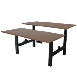 Elektrisch Verstelbaar Duo Bureau - 180x80 Cm - Two Dual Motor - Zwart / Donker