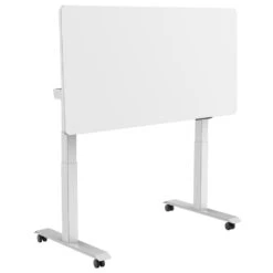 Elektrisch Verstelbaar, Opklapbaar En Verrijdbaar Bureau - 180x80 Cm - Wit