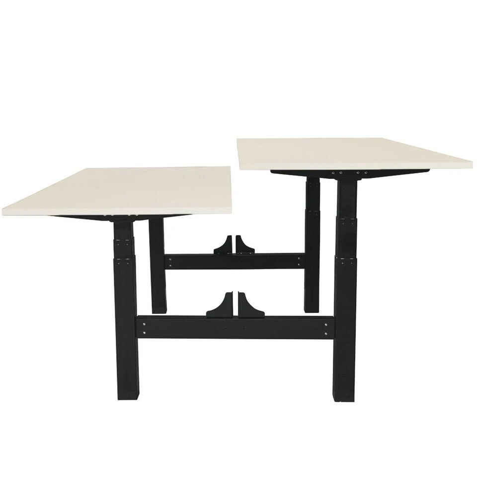 Elektrisch Verstelbaar Duo Bureau - 140x80 Cm - Two Dual Motor - Zwart / Licht - Afbeelding 2