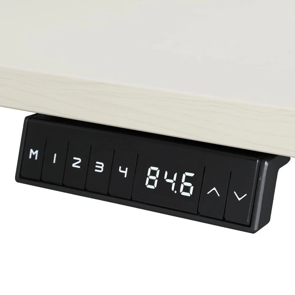 Elektrisch Verstelbaar Duo Bureau - 140x80 Cm - Two Dual Motor - Zwart / Licht - Afbeelding 3