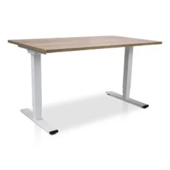 MRC COMFORT Elektrisch ARBO Zit-sta Bureau - 140x80cm - Wit - Midden Eiken