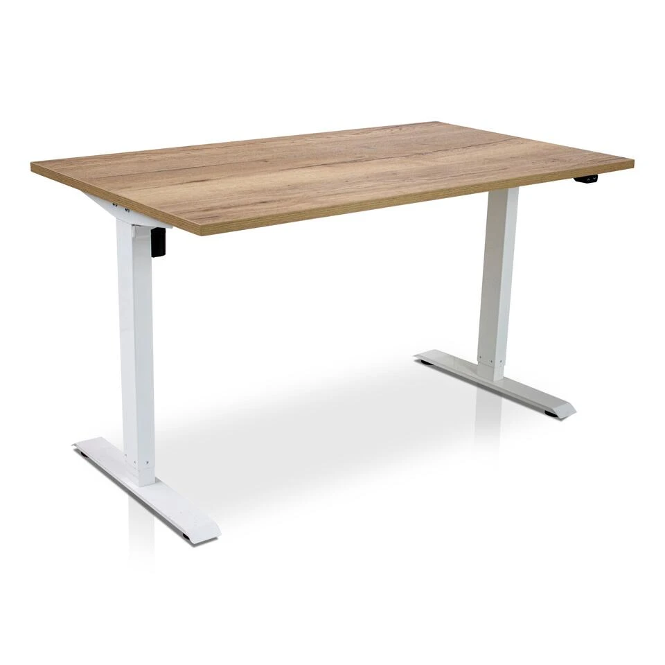 MRC EASY Elektrisch ARBO Zit-sta Bureau - 120x80cm - Wit - Robuust Eiken - Afbeelding 2