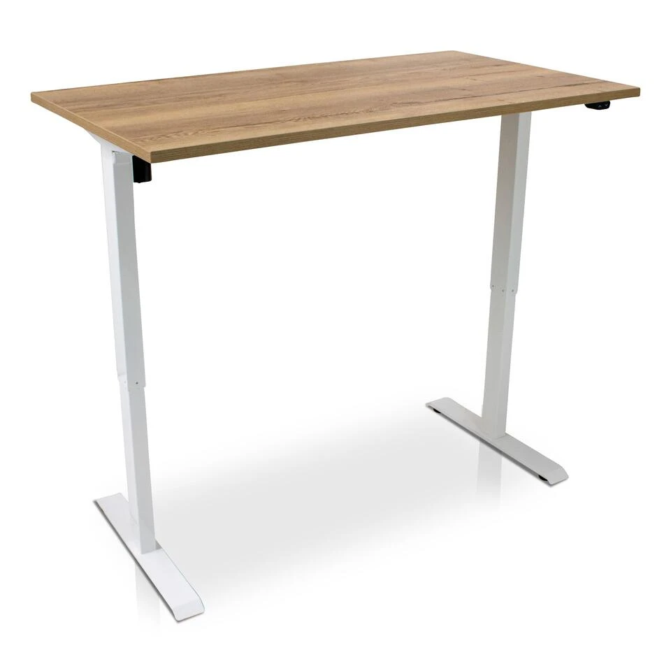 MRC EASY Elektrisch ARBO Zit-sta Bureau - 120x80cm - Wit - Robuust Eiken - Afbeelding 3
