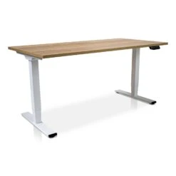 MRC COMFORT Elektrisch ARBO Zit-sta Bureau - 180x80cm - Wit - Robuust Eiken