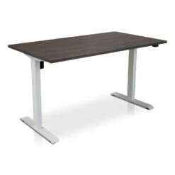 MRC EASY Elektrisch ARBO Zit-sta Bureau - 140x80cm - Wit - Bruin Eiken