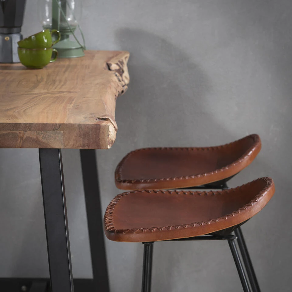 Hoyz - Bartafel Live Edge - 125cm Breed - 4 Personen - Hout - Bruin - Afbeelding 4