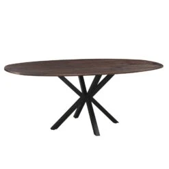 Giga Meubel Eettafel Bruin Ovaal Mangohout - 200cm - Tafel Lissabon