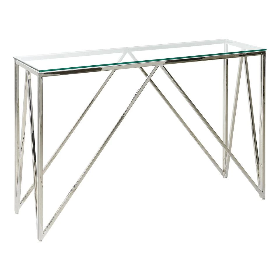 Beliani Consoletafel WESO - Zilver Veiligheidsglas