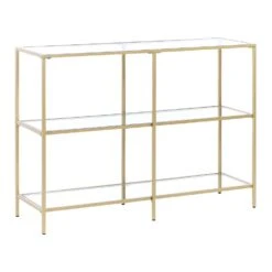 Beliani Consoletafel ORETTA - Goud Veiligheidsglas