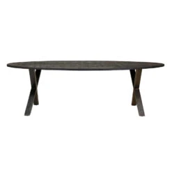 Hoyz - Eetkamertafel Yucon Ovaal - Zwart - Acaciahout - 6 Personen - 240 Cm