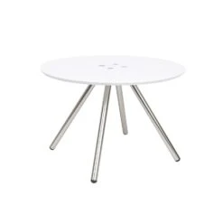 Leitmotiv Salontafel Sliced - Wit, Satijn Finish Poten - 60x40cm