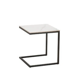 Laptoptafel Fien Marmer Wit Vierkant 45x45 Cm - 45x45x50 Cm - Stoneware - Wit