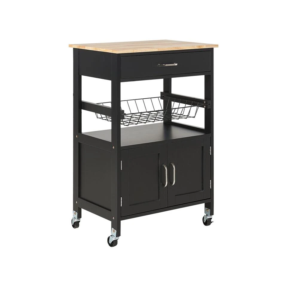 Beliani Keukentrolley LUGO - Zwart Mdf
