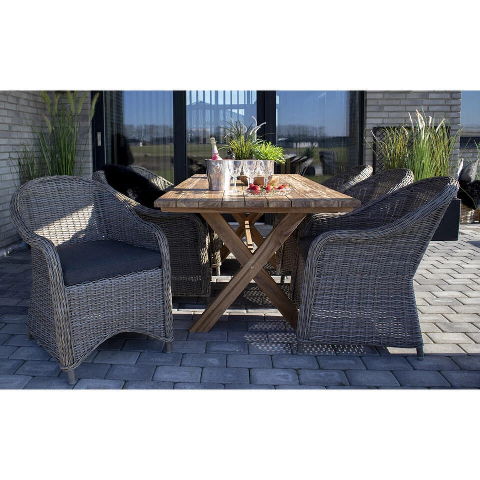 Giga Meubel Eettafel Teakhout 200cm - Naturel - Buitentafel - Afbeelding 2