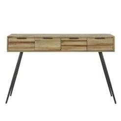 Giga Meubel Haltafel Teakhout - 4 Lades - 30x120x76cm - Naturel